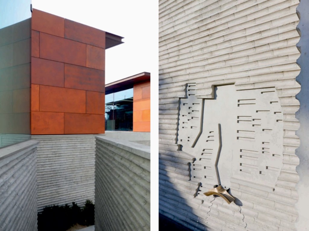 Daeyang Gallery and House, by Steven Holl05 detalle concreto y acero corten