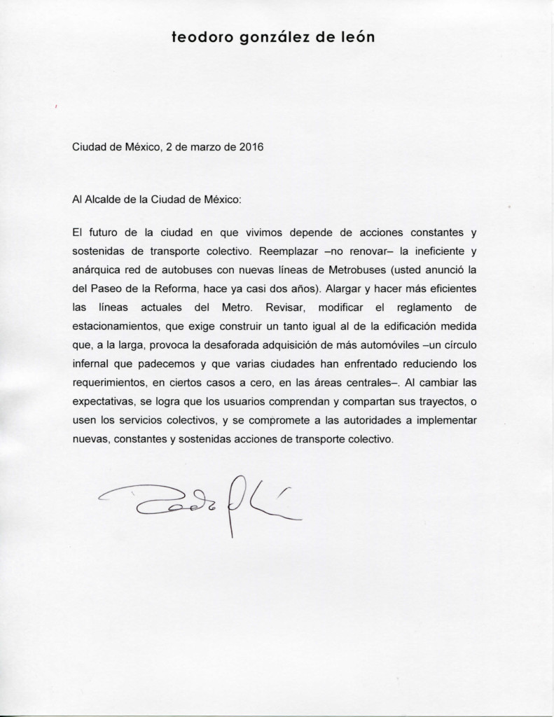 Carta al Alcalde TGL