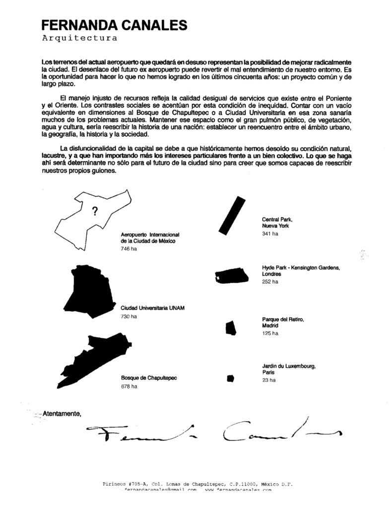 Fernanda Canale carta al alcalde